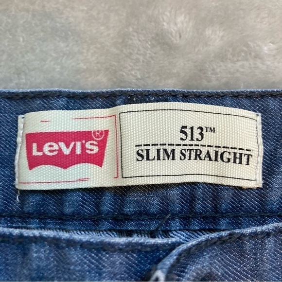 Levi's 513 Slim Straight Stretch Blue Denim Boys Jeans 26x26 Size 12 Regular - Picture 5 of 9